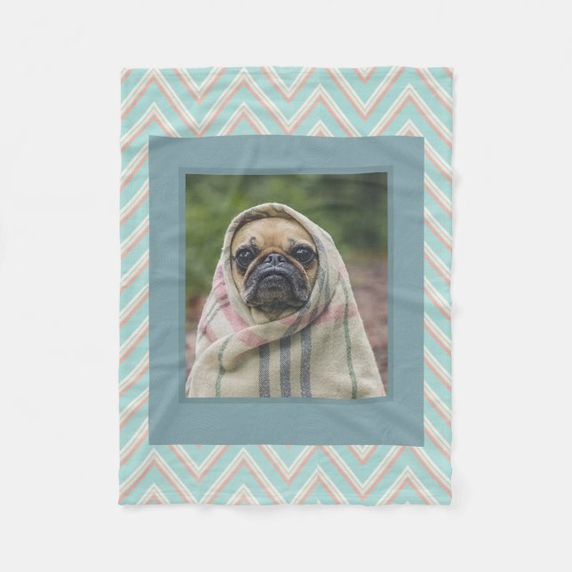 Pet Customize Photo and Name Fleece Blanket (Front)