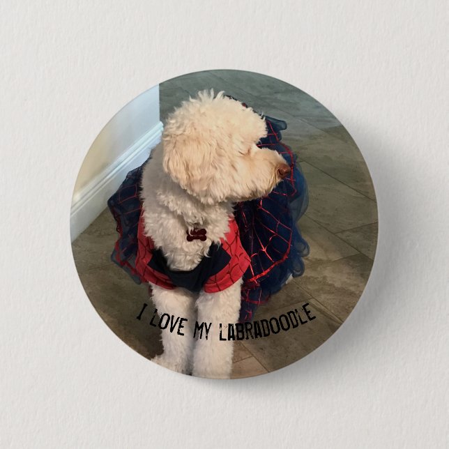 Pet Customize Photo & Quote 6 Cm Round Badge (Front)