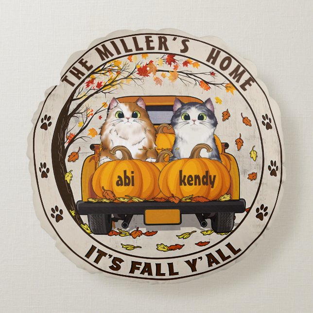  Pet Cute House Personalised Gifts For Dog Lovers Round Cushion (Front)