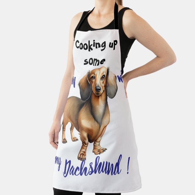  Pet Dachshund Brown Personalise Apron (Insitu)
