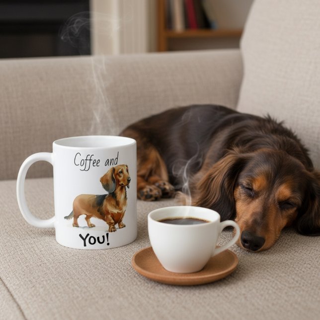  Pet  Dachshund BROWNS Cofffee Personalise Coffee Mug (Creator Uploaded)