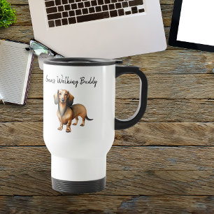 Pet Dachshund ''Gram's Walking Buddy'' Personalise Travel Mug