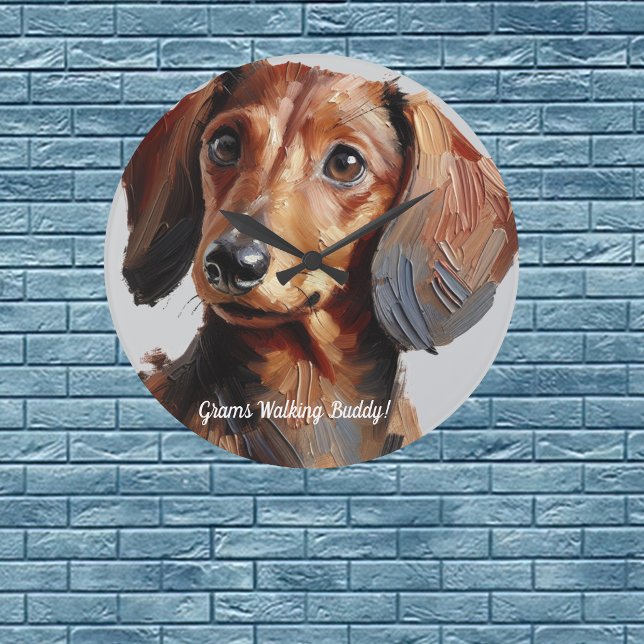  Pet Dachshund  Personalise Wall Clock (Creator Uploaded)