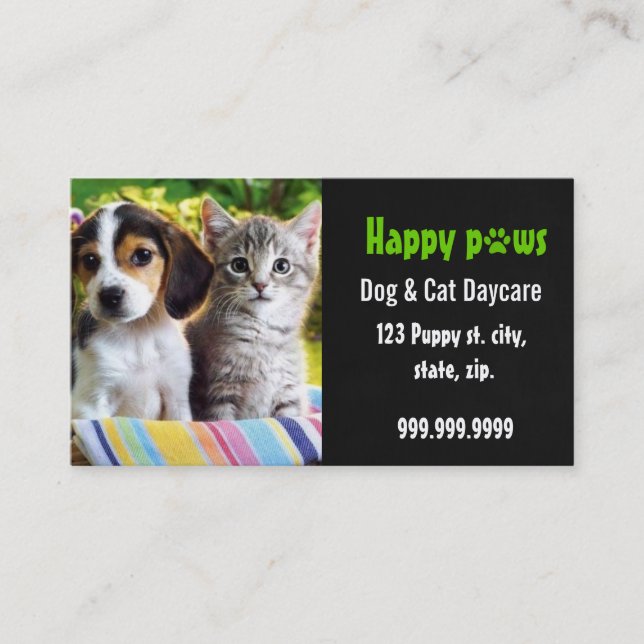 pet daycare business card (Front)