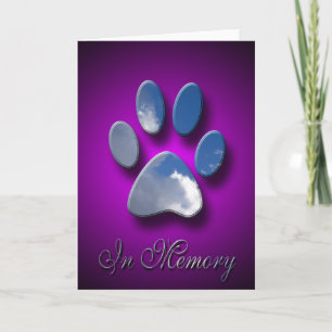 Pet Death Sympathy Card   In Memory Of Pet