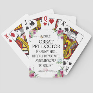 Pet doctor veterinarian Thank you Appreciation Playing Cards
