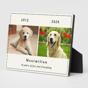 Pet Dog 2-Photo Custom Name Memorial Plaque