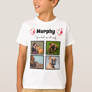 Pet dog 4 photo collage customise tshirt for boys