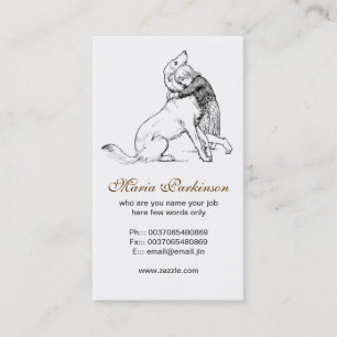 pet dog and human friendship business cards
