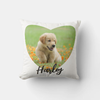 Pet Dog Animal Lover Heart Photo Simple Stylish Cushion