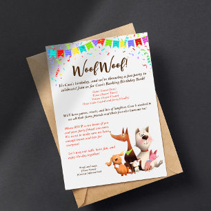 Pet dog birthday funny Invitation