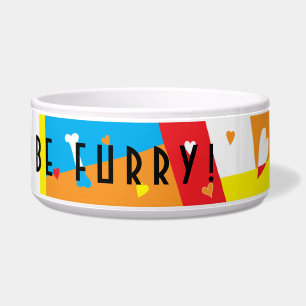 Pet DOG Bowl Large "Eat, Drink and be Furry"