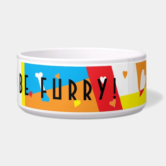 Pet DOG Bowl Large "Eat, Drink and be Furry"