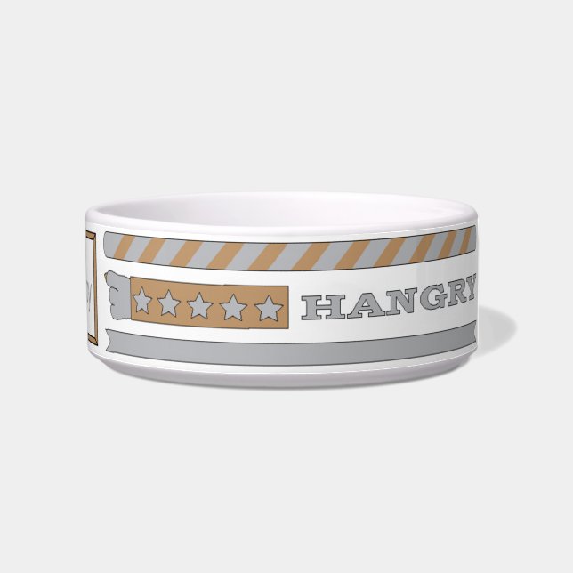 Pet DOG Bowl Medium "FEED ME HANGRY" (Right)