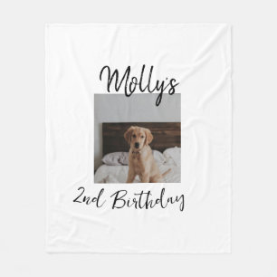 Pet dog cat animal birthday photo modern simple fleece blanket