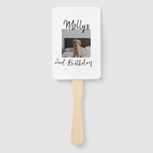 Pet dog cat animal birthday photo modern simple  hand fan (Front)