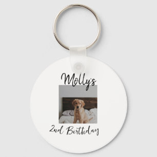 Pet dog cat animal birthday photo modern simple  key ring