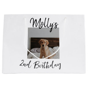 Pet dog cat animal birthday photo modern simple large gift bag