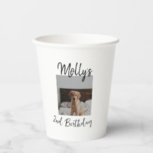 Pet dog cat animal birthday photo modern simple paper cups