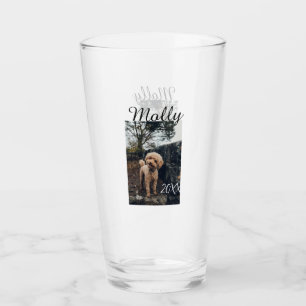 Pet dog cat animal birthday photo modern year date glass