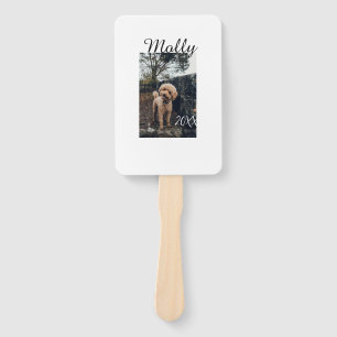 Pet dog cat animal birthday photo modern year date hand fan