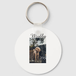 Pet dog cat animal birthday photo modern year date key ring