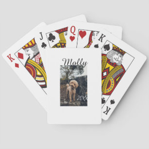 Pet dog cat animal birthday photo modern year date playing cards