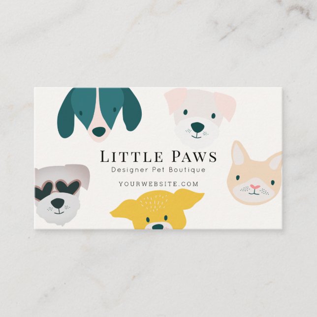 Pet Dog Cat Boutique Apparel Clothing Collar Business Card (Front)