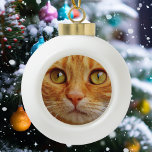 Pet Dog Cat Custom Photo Ceramic Ball Christmas Ornament<br><div class="desc">This design was created through digital art. It may be personalised by clicking the customise button and changing the colour, adding a name, initials or your favourite words. Contact me at colorflowcreations@gmail.com if you with to have this design on another product. Purchase my original abstract acrylic painting for sale at...</div>