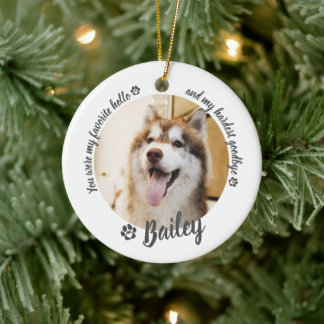 Pet Dog Cat Custom Photo Memorial Keepsake Ceramic Tree Decoration