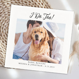 Pet Dog Cat Custom Photo Modern Funny Wedding Napkin
