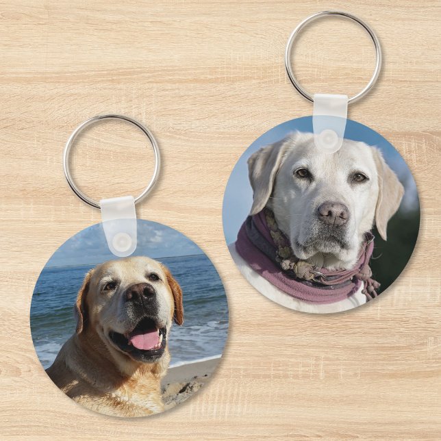 Pet Dog Cat Double-Sided Photo Key Ring (Pet Dog Cat Double-Sided Photo Keychain)
