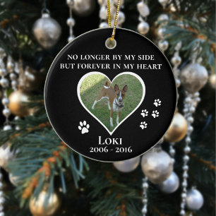 Pet Dog Cat Forever In My Heart  Photo Custom Ceramic Tree Decoration