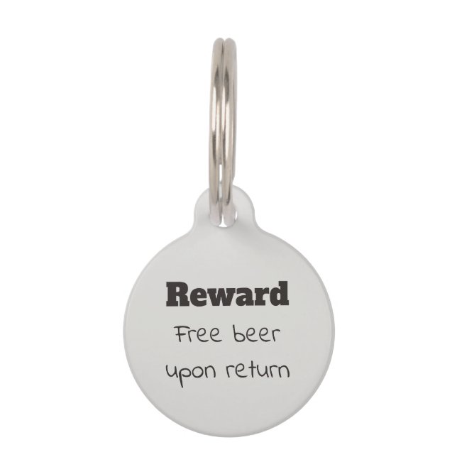 Pet Dog Cat Funny Humour Customise ID Lost Tag (Front)