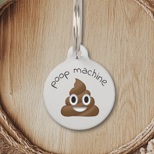 Pet Dog Cat Funny Poop Customise ID Lost Pet Tag