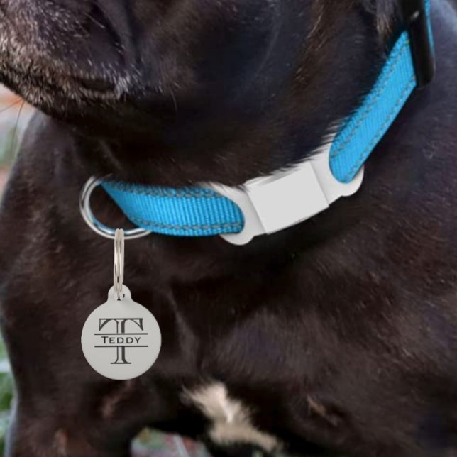 Pet Dog Cat Monogram Tag Customize Name Date (Creator Uploaded)