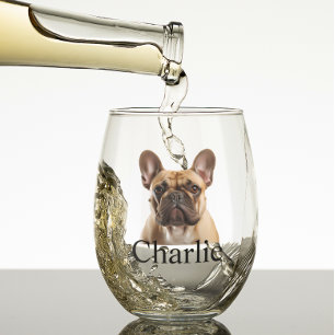 Pet Dog Cat Photo Personalised Stemless Wine Glass