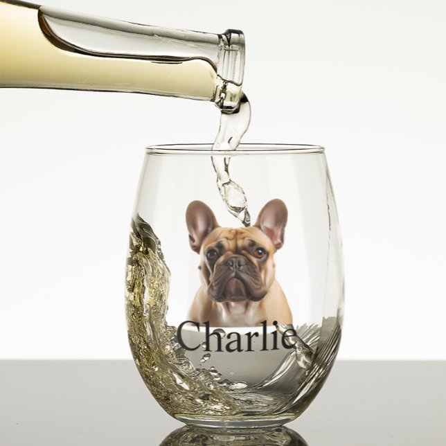 Pet Dog Cat Photo Personalised Stemless Wine Glass (Creator Uploaded)