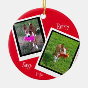 Pet Dog cat Photo Template Personalize Ceramic Tree Decoration