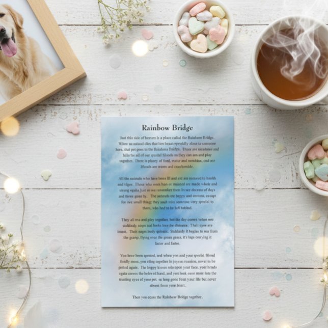 Pet Dog Cat Rainbow Bridge Sympathy Card (Creator Uploaded)