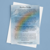 Pet Dog Cat Rainbow Bridge Sympathy