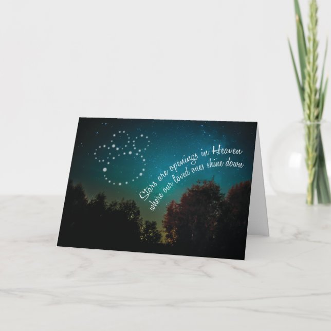 Pet Dog Cat Sympathy Card - Stars in Heaven (Front)