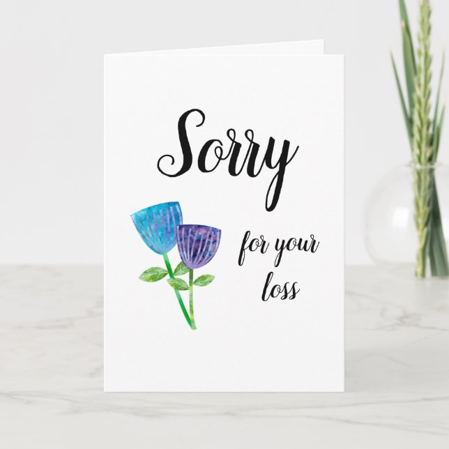Pet Dog Cat Sympathy Condolences Floral Greeting Card (Front)