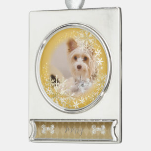 Pet  Dog Christmas Gold Ornament