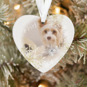 Pet Dog Christmas White Ornament