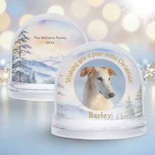 Pet Dog Custom Photo Elegant Christmas Snow Globe
