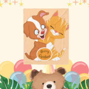 Pet Dog Cute Puppy Embrace Hug Fleece Blanket