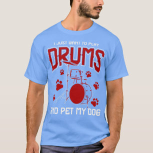 Pet Dog Drummer Drumsticks Gift Music Drums T-Shirt