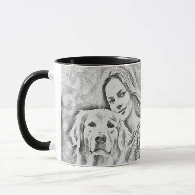 Pet Dog  Elegant Modern Custom Photo Personalised Mug (Left)