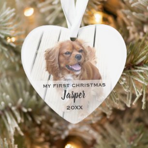 Pet Dog First Christmas Photos Tree Ornament